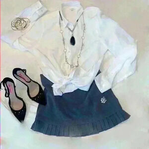 Gray pleated Mini-skirt